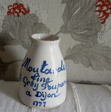 Ancien pot à moutarde GREY POUPON marqué lettres manuscrites cachet de cire