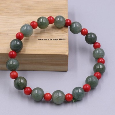 Natural Grade A Jadeite Women's Bracelet 10mm Bead OWN DESIGN Handmade
