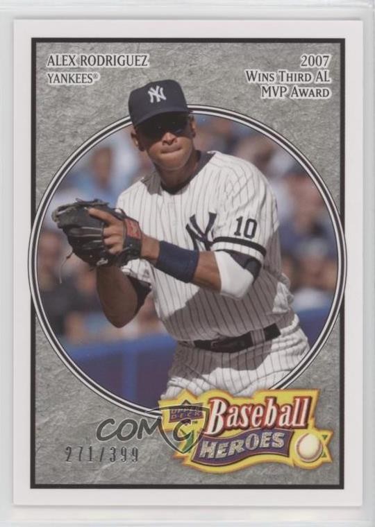 2008 Upper Deck Baseball Heroes Charcoal 271/399 Alex Rodriguez #115 0i7l