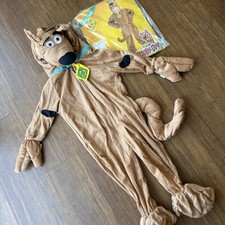 Scooby Doo Deluxe Jumpsuit Costume Kids Small 3-4 Years Dog Brown Rubie s