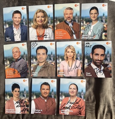 11 Autogrammkarten ZDF Die Rosenheim Cops 2025 handsigniert