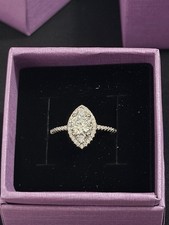 2CT 925 Sterling Silver Moissanite marquee shaped Ring 9