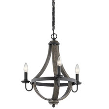 Kichler Merlot 3-Light Distressed Black Farmhouse Chandelier
