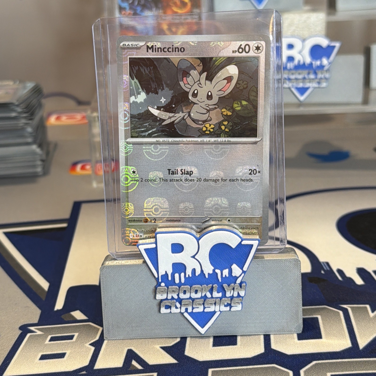 Pokémon TCG Minccino 075/086 (Master Ball Pattern)   Sv: Black Bolt Holo NM/M