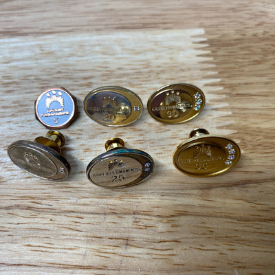 Kaiser Permanente 5 yr. 20yr. 25yr. 30yr. 35yr. Service Pins Lot Of 6