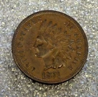 1874 INDIAN CENT XF/AU. REDUCED 10/30/25 (704)