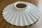 ANTIQUE 6" MILK GLASS RUFFLED PETTICOAT SHADE OIL KEROSENE LAMP - 1 5/8" fitter