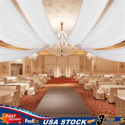6 Panels White Ceiling Drapes for Wedding Ceiling Drapes 5ftx20ft Wedding Arch