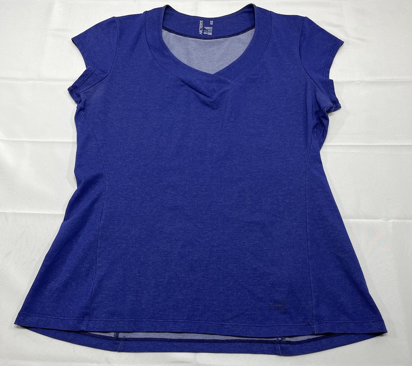 ARC'TERYX Arcteryx camicia donna media manica corta leggera scollo a V outdoor blu