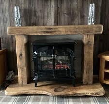reclaimed solid oak/pitch pine/ cedar wood beams mantle fire surround other uses