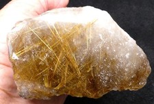 ORCA: Polished Rutilated Quartz Rough Specimen1 Pound 1.5 Ounce. Brazil
