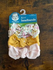 Baby Girls Gerber 3 Pack Headbands NEW