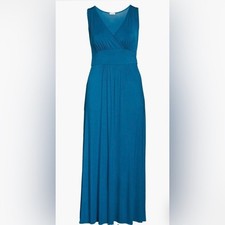 Nordstrom Loveappella Small Beach Maxi Dress Teal Blue