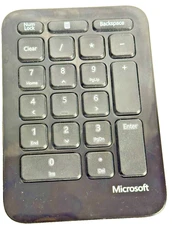 Microsoft Wireless Number Pad 10-key Numeric Keypad Black Key PC