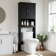 over the Toilet Storage Cabinet, Bathroom Shelf Organizer with Anti-Tip Device S