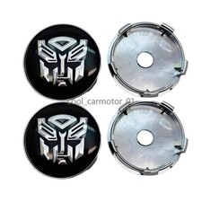 4x 60mm Silver Transformers Autobot Car Wheel Center Trim Ring Hub Cap Silver
