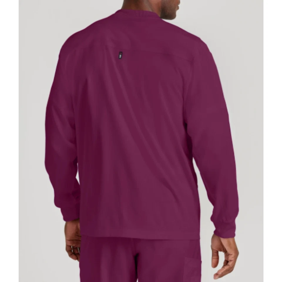 {2X} Grey's Anatomy React 5-Pocket Crewneck Warmup Jacket Wine Retails $48.99 - Image 2 of 3