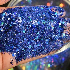 50g Holographic Mixed Hexagon Shape Chunky Irediscent Nail Art Glitter Flakes La