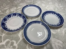 Centrum Stoneware Blue And White 7.5” Salad Dessert Plates SET OF 4  LOVELY!!