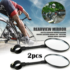 Bike Handlebar Mirror 2 Pack - Adjustable Wide Angle Rear View