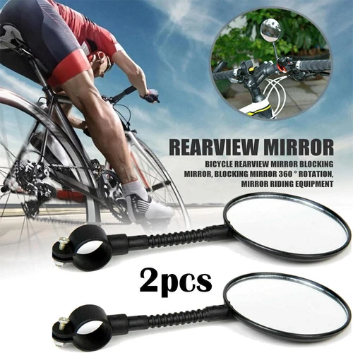 Bike Handlebar Mirror 2 Pack - Adjustable Wide Angle Rear View