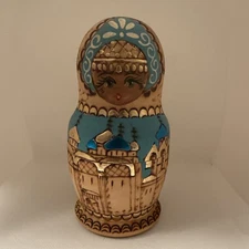 5 PIECE SET GORGEOUS AUTHENTIC RUSSIAN MATRYOSHKA NESTING  Russian DOLLS  1998