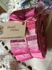 Pink Quilting Fabric Fat Jelly Roll - 40 2.5 Strips