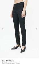 Dolce & Gabbana Black Jacquard Floral Print Pants Size 40 EUR