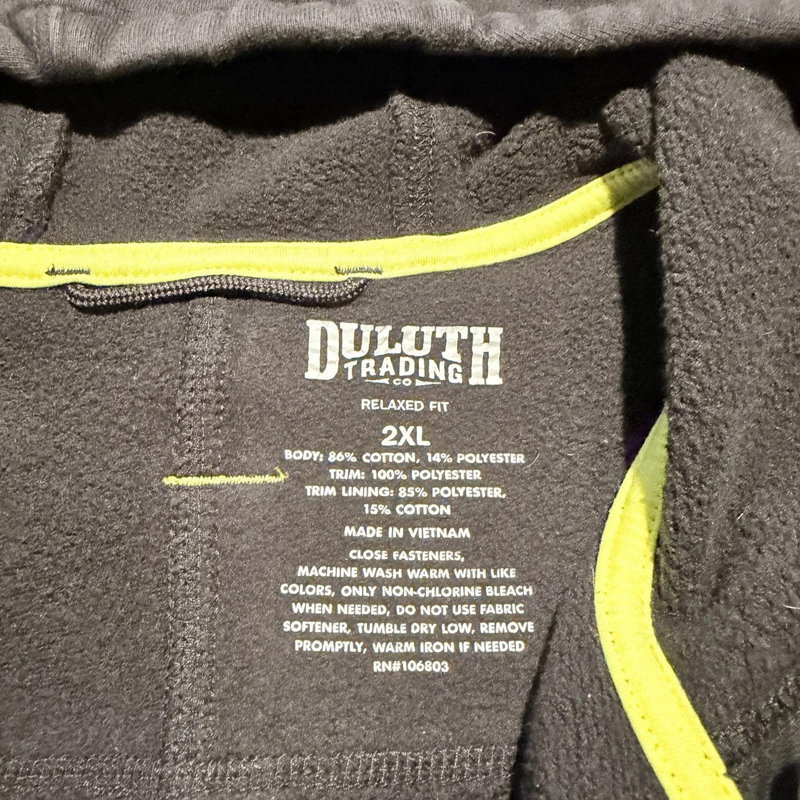 Duluth Trading Co Heavyweight hooded zip up sweatshirt, relaxed fit Men’s 2XL - product detail image 4