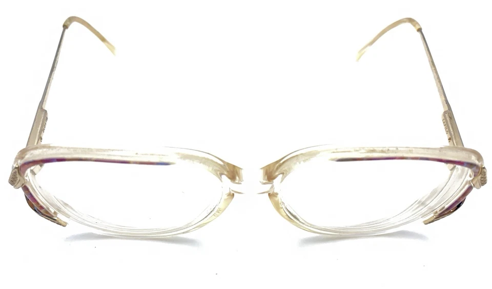 Safilo Elasta 5653 V28 Vintage Clear Gold Square Eyeglasses Frames 130 Retro - Image 3 of 4