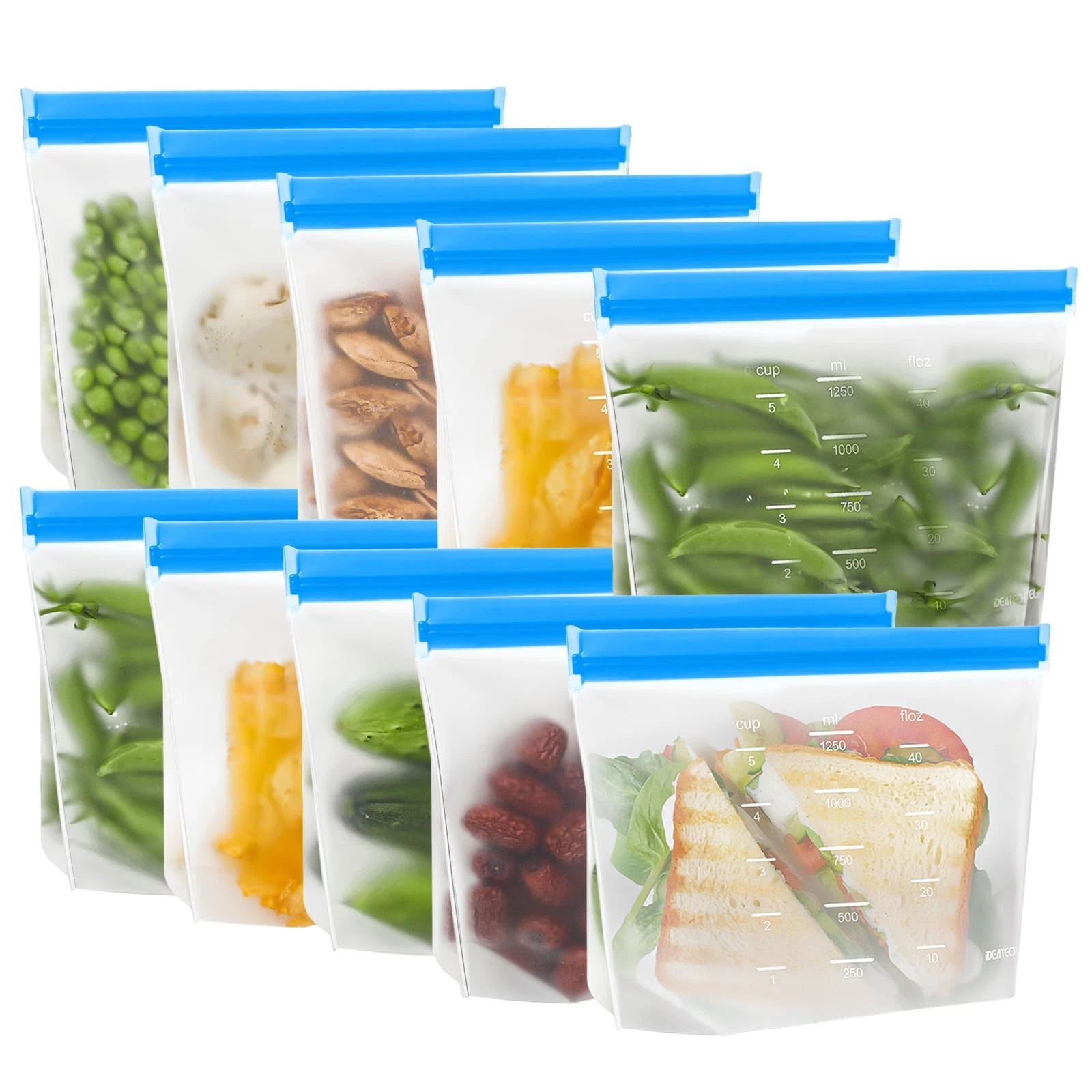 10 Pack Reusable Silicone Food Storage Bags for Marinate Meats Sandwich Snack
Opens in a new window 