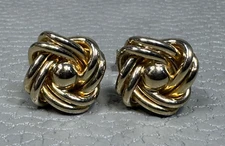 Vintage Twisted Strands Yellow Gold Plated Cuff Links