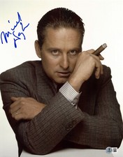 Michael Douglas Signed Autograph Wall Street 11X14 Photo BAS Beckett