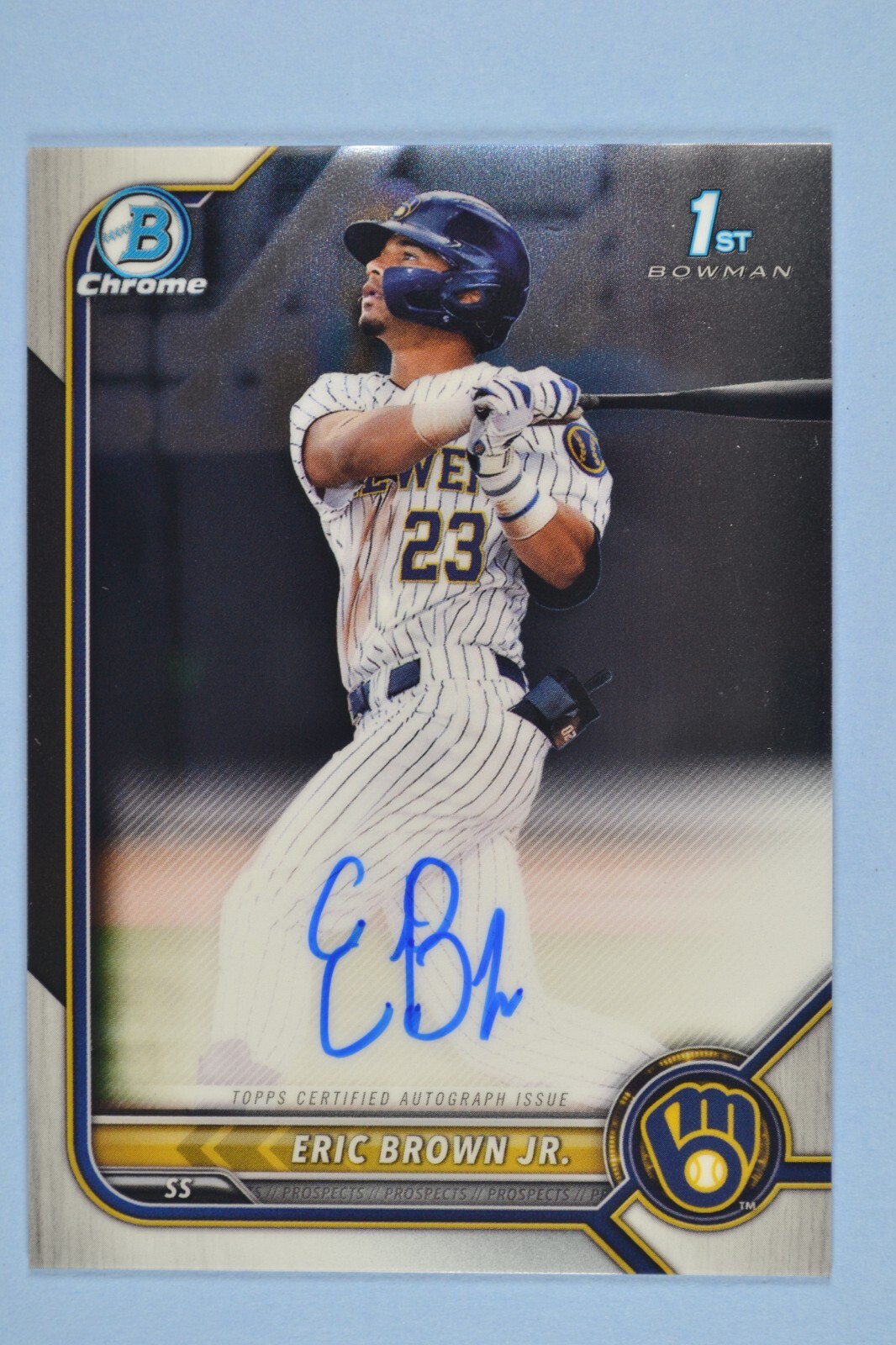 2022 Bowman Chrome Draft Eric Brown Jr. 1st Prospect Auto #CDA-EB Brewers