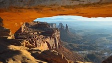 Landscape nature rocks mountains canyon cave mist Custom Gaming Mat Desk