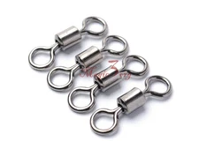 200pcs Rolling Swivel Fishing Solid Ring #1/0 132Lb Connector Terminal Tackle