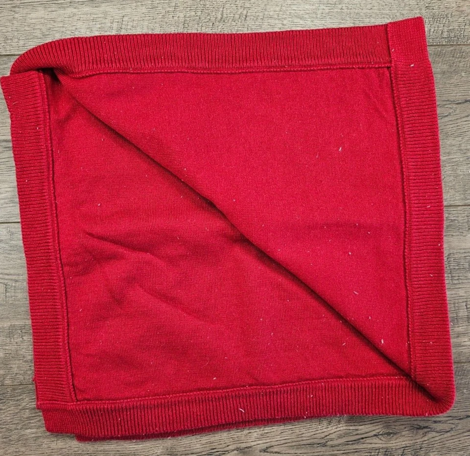 Gymboree Baby Girl Holiday Shop Red & Pink Knit Baby Blanket - Image 4 of 4
