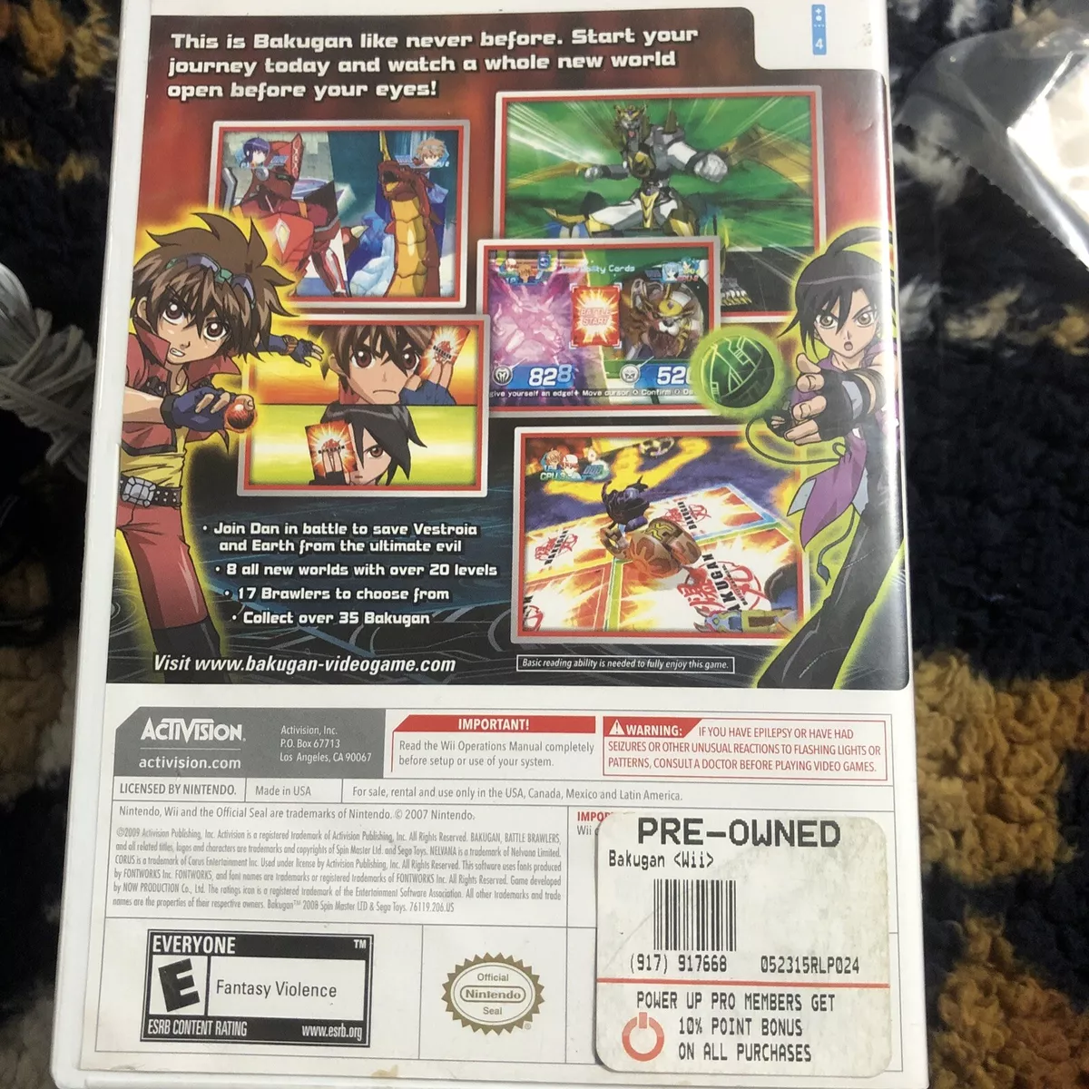 Bakugan Battle Brawlers Video Game Nintendo Wii Activision NO