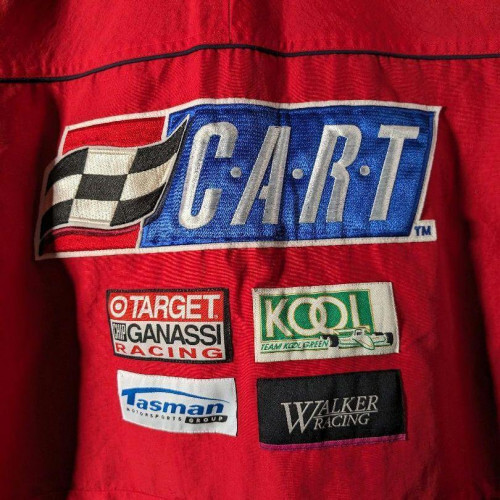 Vintage 90s Honda corporate logo racing jacket Budweiser red Vintage 90s Honda corporate logo racing jacket Budweiser red