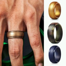 1/3/7/8 Pack Silicone Wedding Ring Men Women Rubber Band Gym Sports size