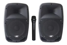 Audio2000'S Two AWP6407 PA Speakers & One Wireless Headset or Handheld Mic - MR