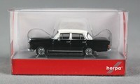 Herpa 430739-002 (H0,1:87) Mercedes-Benz 200 Heckflosse, Schwarz/Creme Neuware!