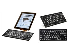 LargePrint White on Black - Mac Bluetooth Mini Keyboard Model: LKB-LPWB-BTON