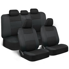 Full Set Front Rear Bench Car Seat Covers For Auto Truck Suv Black Gray