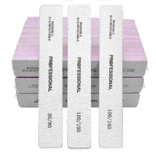50 Pcs/Lot Nail Files Sandpaper 80/100/180 Grit Double Side Polishing Washable