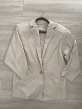Oversized Cotton Linen Blazer M