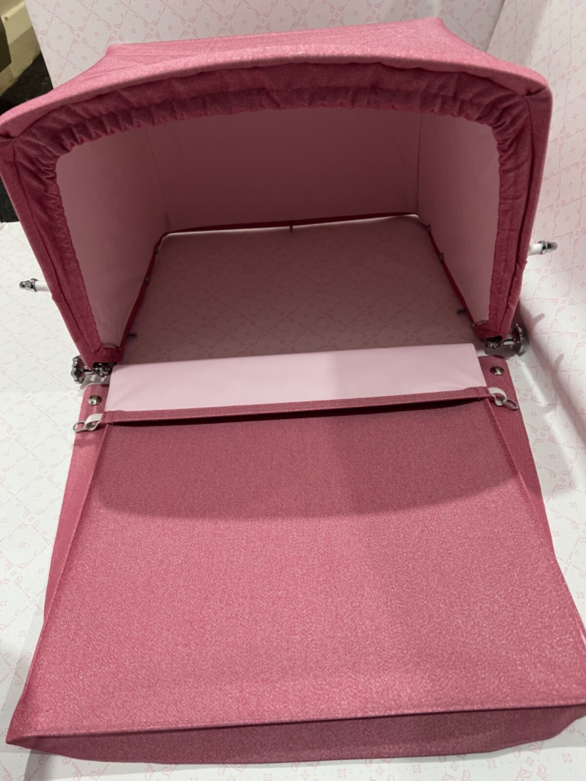 Silver Cross Dolls Pram Hood and Apron in Sparkle Blossom Dark Pink BRAND NEW eBay