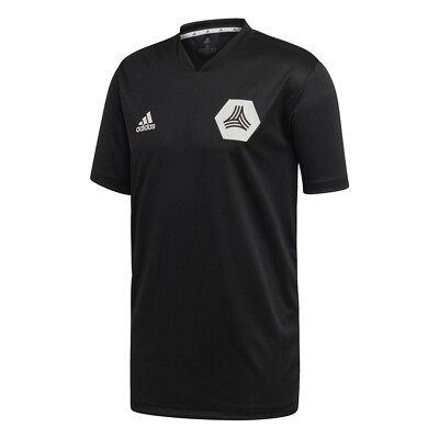 adidas Football Shirt Training Top Black T-Shirt Sports Tee Size