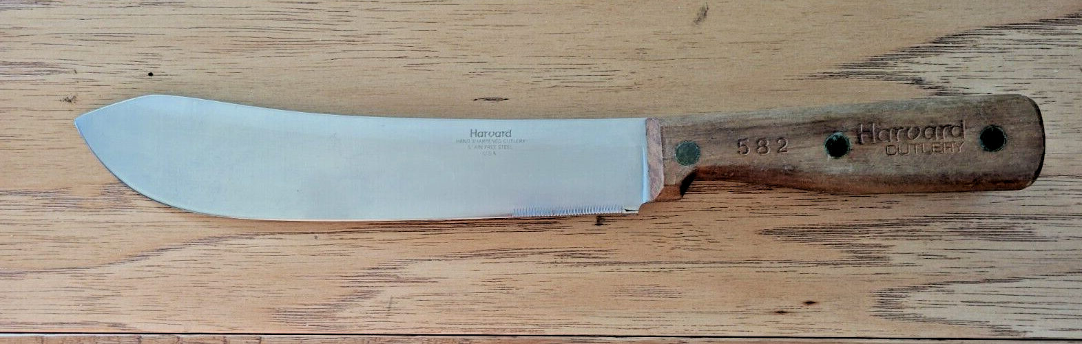 HARVARD CUTLERY KNIFE VItg Part 582 USA Triple Riveted Wood