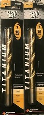 Performance Tool - 2 Pack - 7/16" Titanium Drill Bit By (W8585)  5 1/2" Long NEW